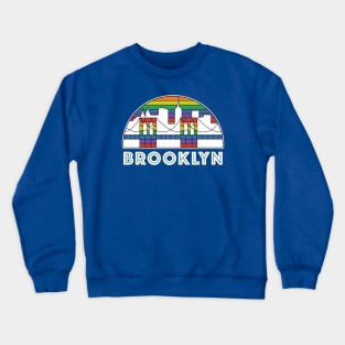 Brooklyn Bridge Pride Rainbow Skyline Vintage Logo Crewneck Sweatshirt